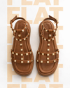 Sandalia Studs Luxe – Caramelo Dorado