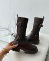 Bota marrón militar
