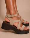 Sandália Plataforma Siena Taupe