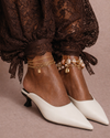 Ivory Sculpted Heel Mule