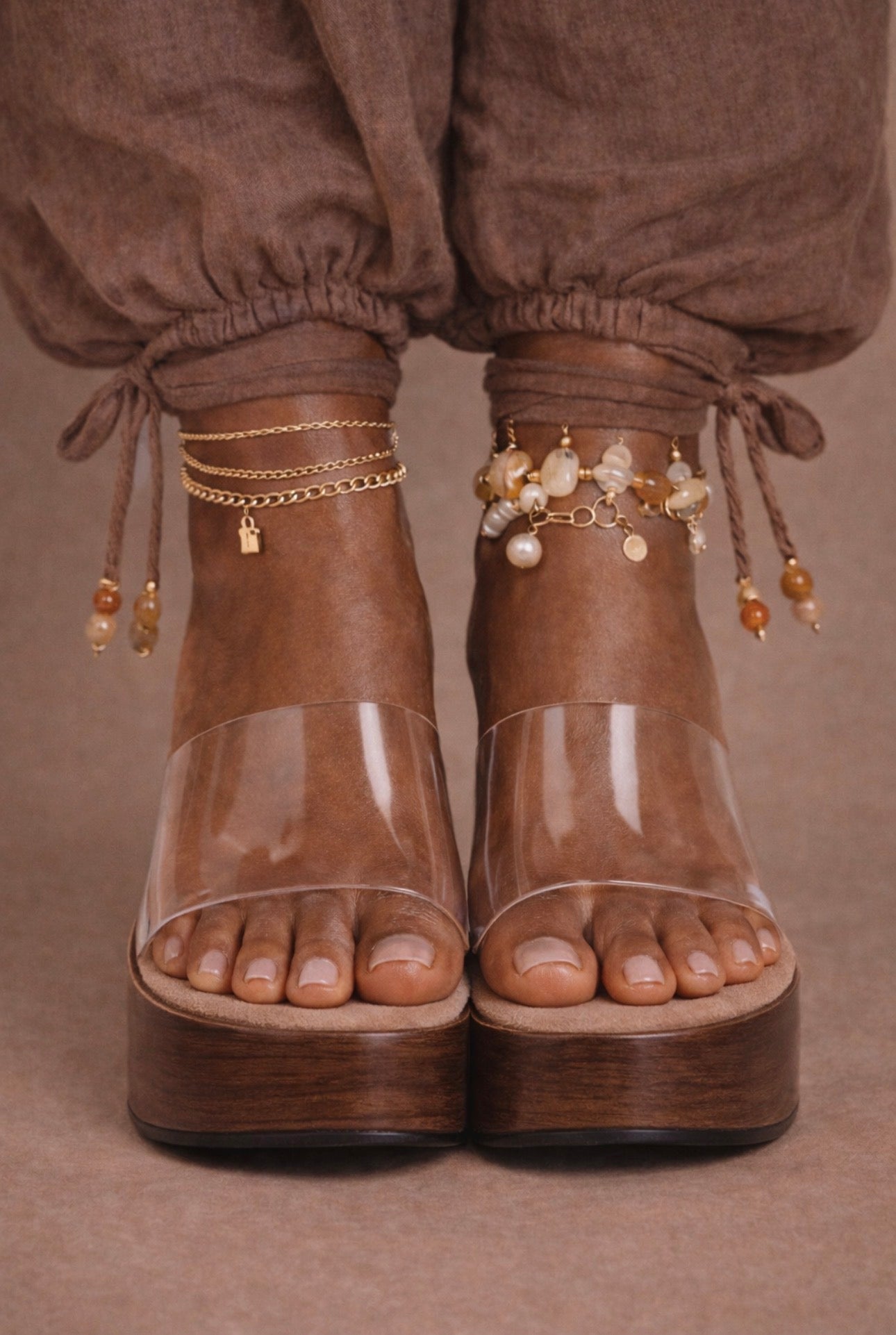 Clear Muse Wedge – Nude