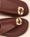 Golden Accent Slingback Sandal – Chocolate Brown