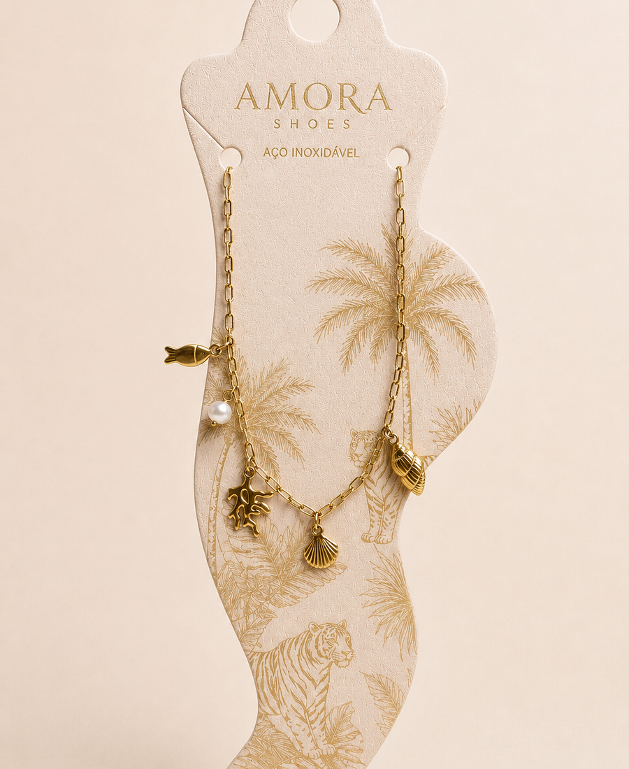 Coastal Glow Anklet - Aço Premium