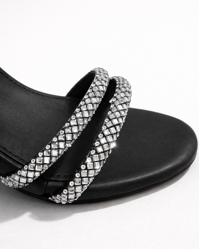 Sandalia Black Crystal Wrap