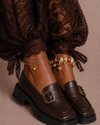 Square Toe Chunky Buckle Loafers – Chocolate Brown