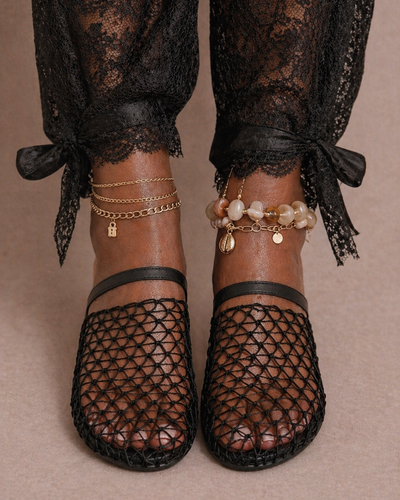 Net Weave Mule Flats