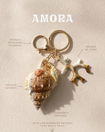 Amora Coral Keychain — Edição Natural