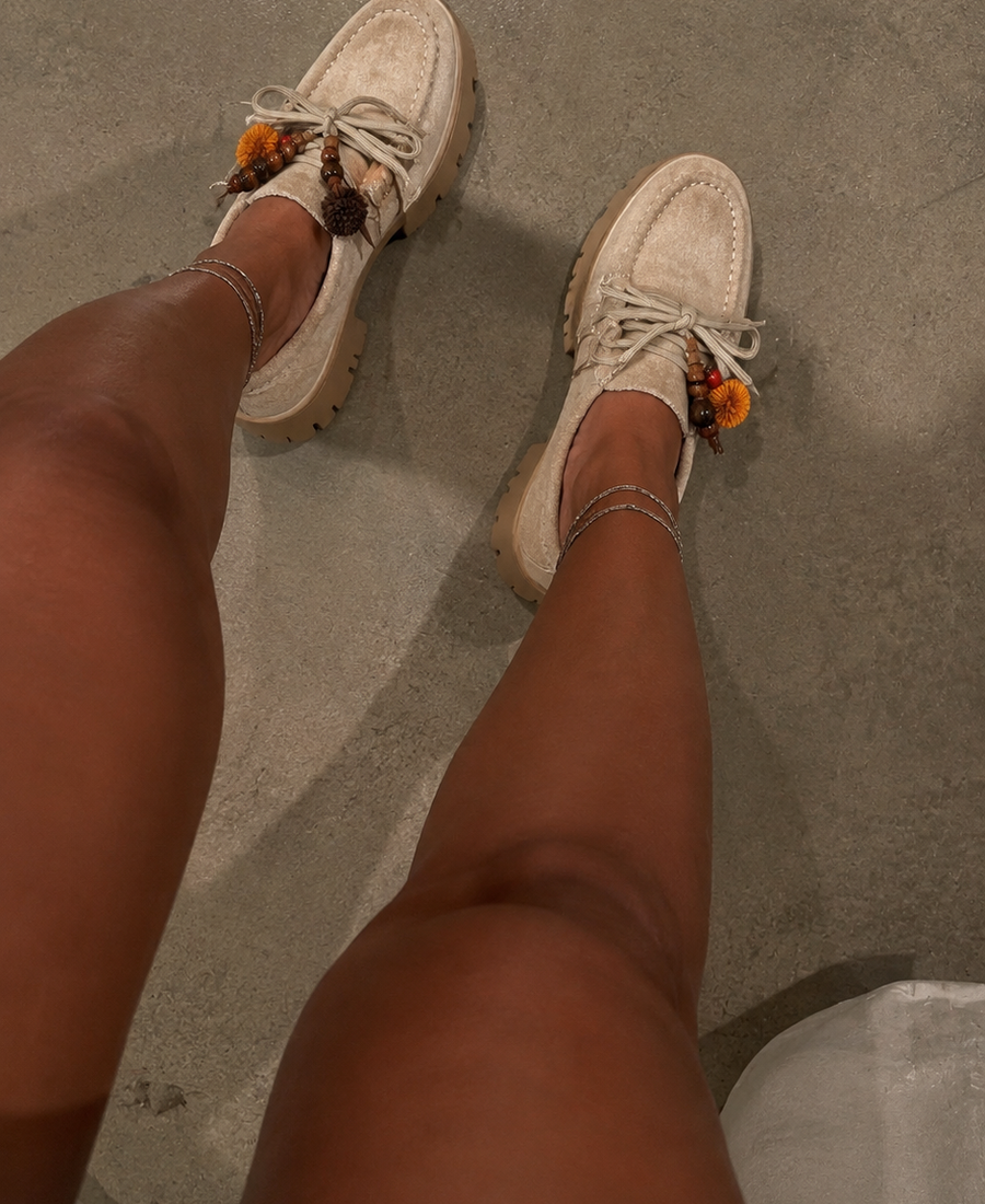 Mocassins Camel Boho Tassel