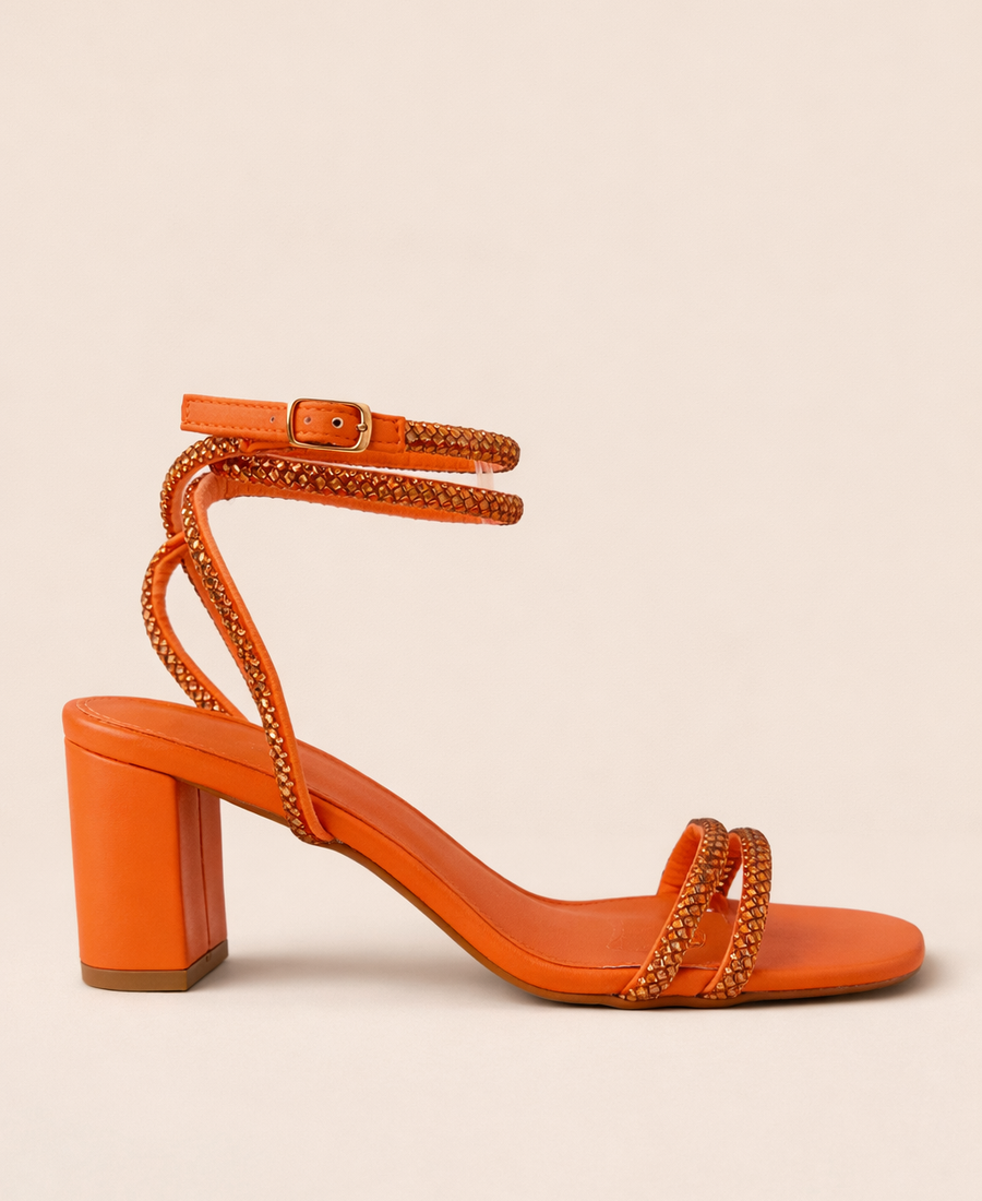 Sandalia Solar Orange Crystal