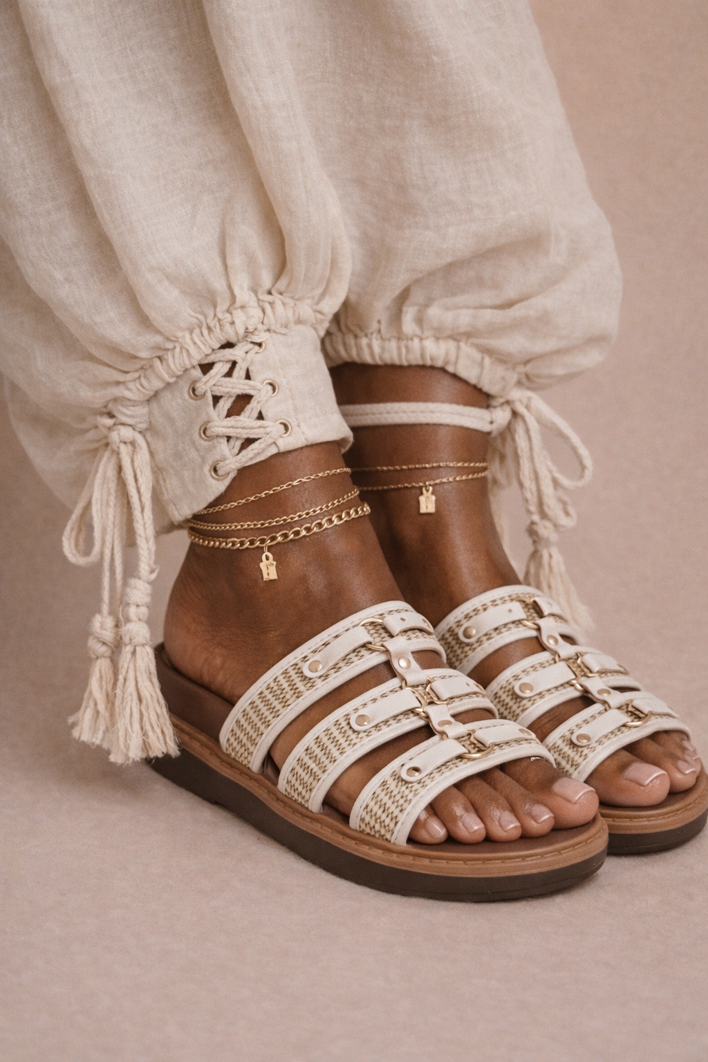 Ivory Weave Sandal – Natural Beige