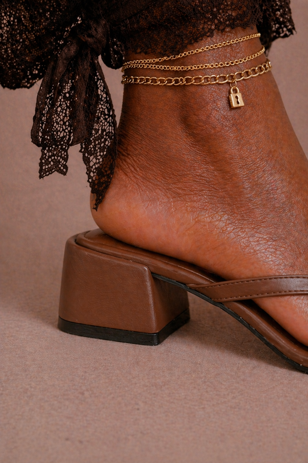 Luna Block Heel Sandal – Brown