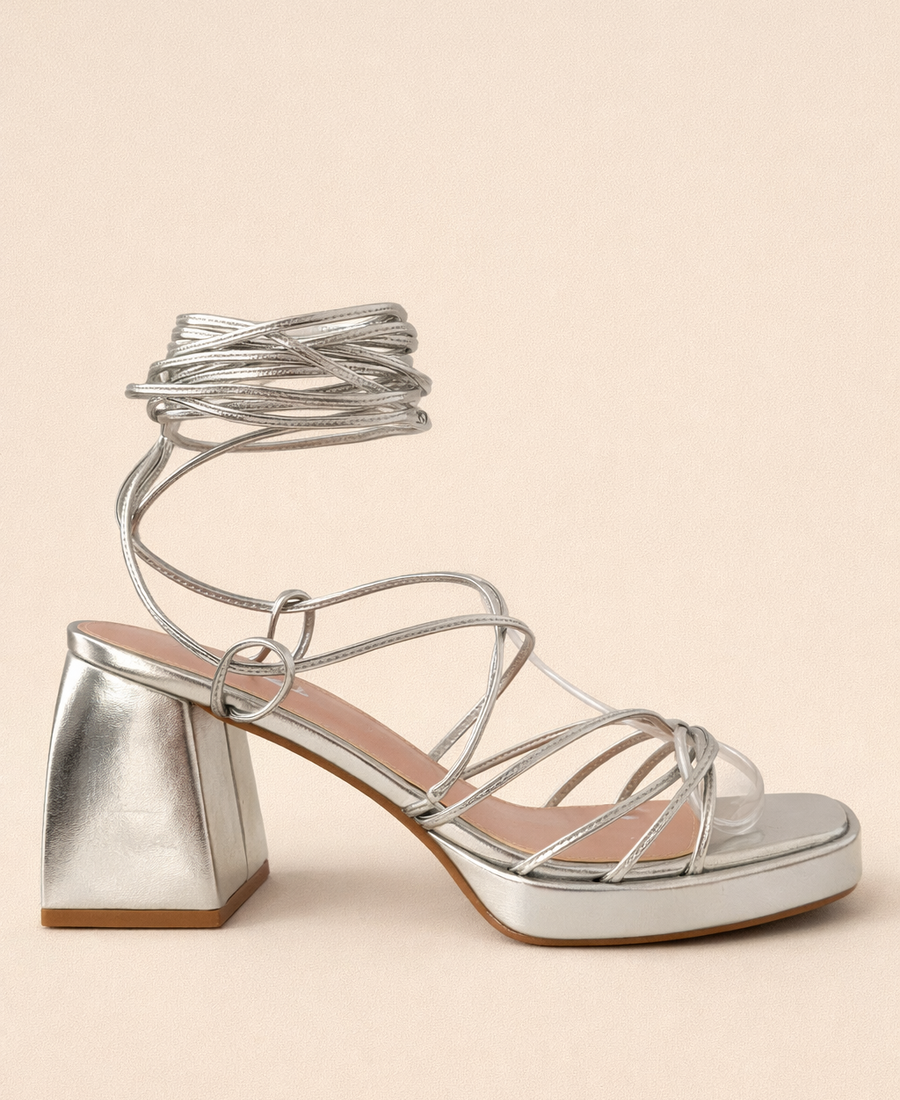 Sandalia Silver Wrap Glam