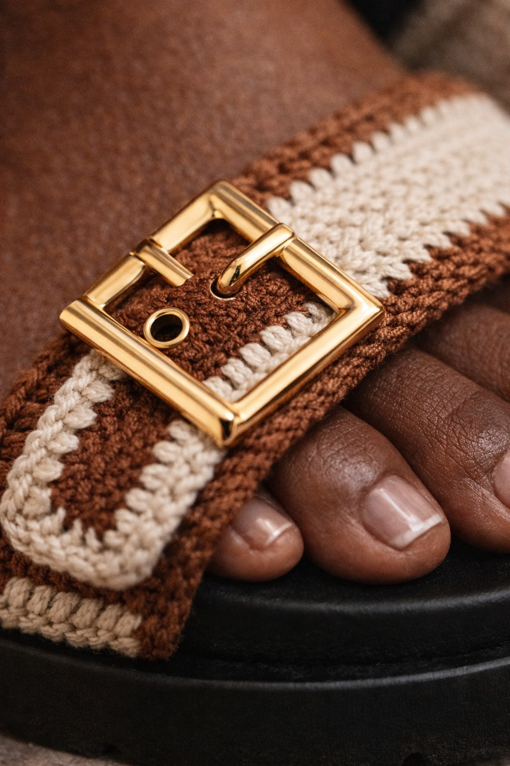 Sahara Strap Sandal – Beige & Brown