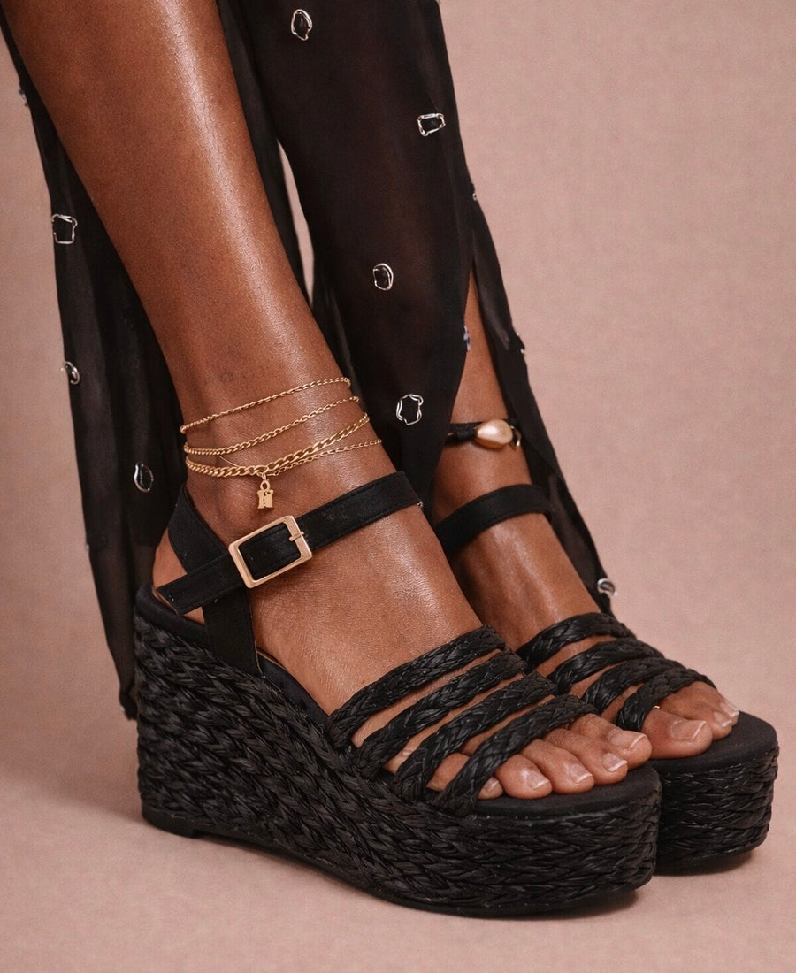 Sandália Black Wedge – Natural Bold