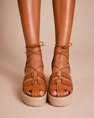 Évora Premium Platform Sandal Camel