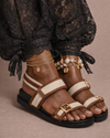 Sahara Strap Sandal – Beige & Brown