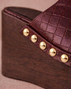 Cocoa Croc Platform – Burgundy