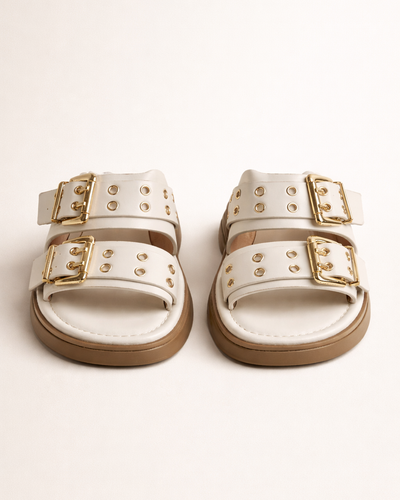 Ivory Buckle Sandal