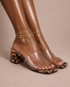Leopard Clear Heel Sandal