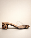 Leopard Clear Heel Sandal