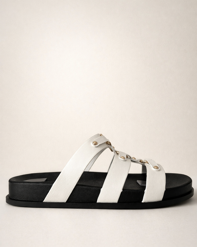 White Gold Strap Sandal