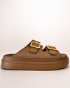 Taupe Buckle Platform Sandal