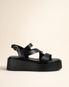 Black Minimal Strap Platform Sandal
