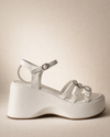 White Jewel Strap Platform Sandal