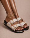 Ivory Luxe Double Buckle Slide