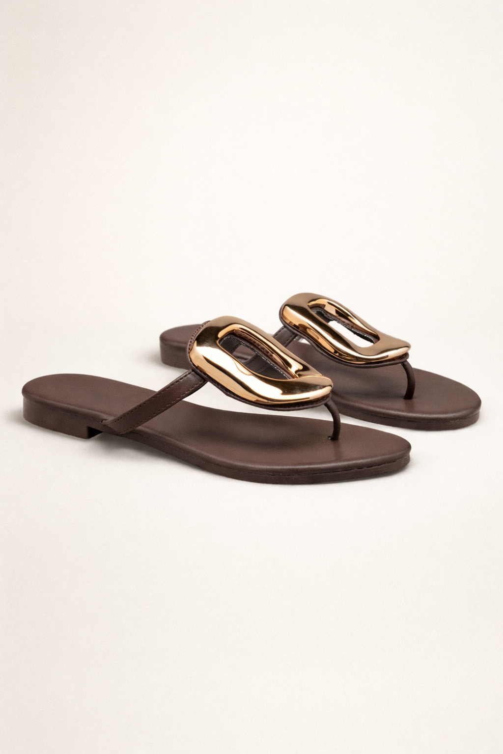 Sculpted Gold Sandal – Chocolate Muse