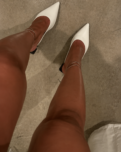 Ivory Sculpted Heel Mule