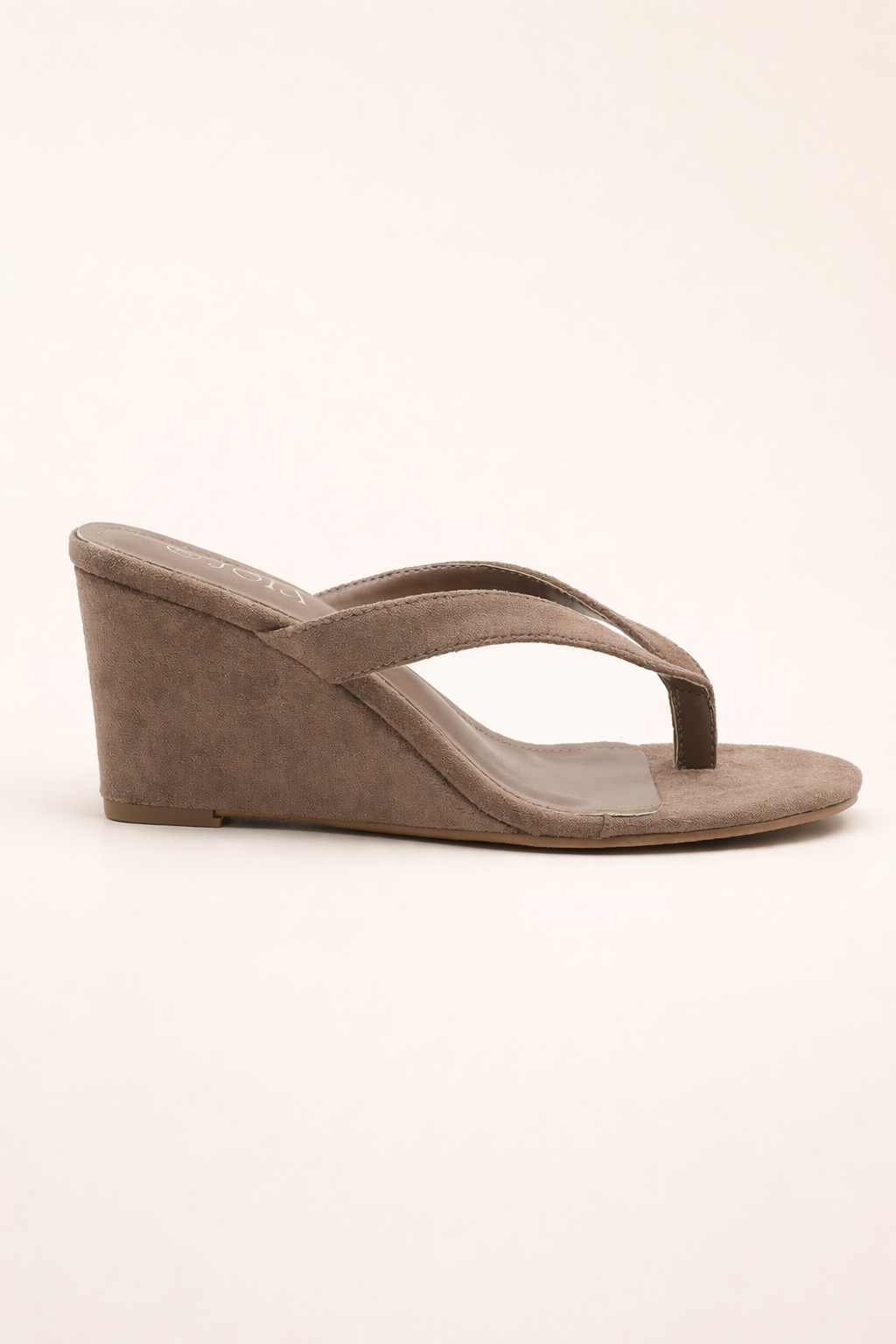 Soft Wedge Sandal – Nude Suede