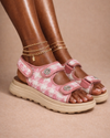 Tweed Comfort Sandal – Rosé Chic