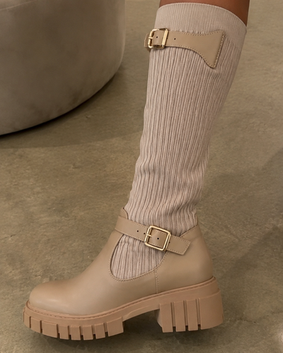 Bota Siena Knit Beige