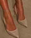 Scintilla Nude — Slingback con cristalli