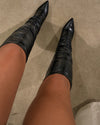 Bota Alta Croco Noir