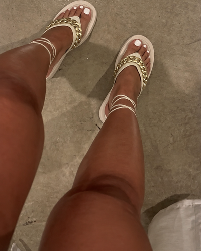 Sandália Golden Chain Cream