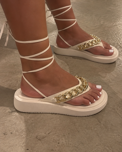 Sandália Golden Chain Cream
