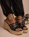 Black Strap Espadrille Wedge – Classic Noir