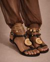 Statement Flat Sandal — Golden Shell