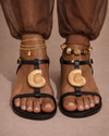Statement Flat Sandal — Golden Shell