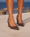 Slingback con zeppa Chocolate Gloss