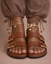 Golden Buckle Sandal – Tan