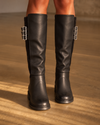 Bottes Chelsea noires à boucle