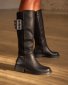 Bottes Chelsea noires à boucle