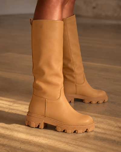 Soho Track High Boots – Camel