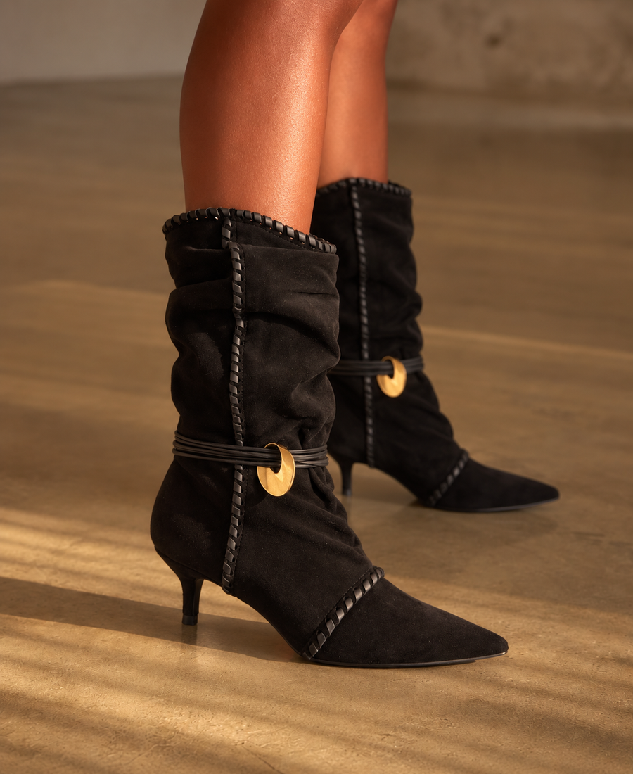 Botte Noire à Anneaux