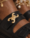 Golden Emblem Sandal – Black