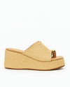 Natural Raffia Platform Slide – Sand