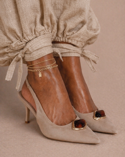 Amber Slingback Heel – Beige